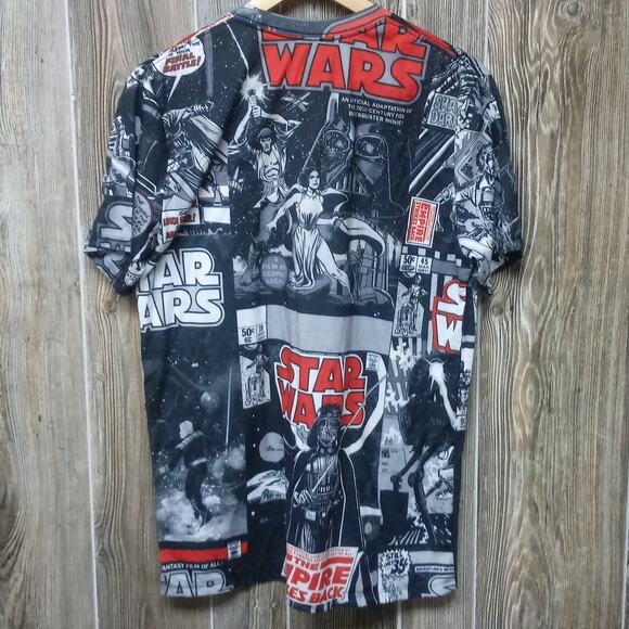 Star Wars Mens Med Comic Book All Over Graphic Tee Fifth Sun  Black White Red - Picture 2 of 7